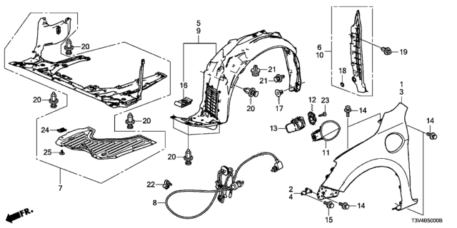 2014 Honda Accord Actuator Assy., Charge Lid Diagram for 74137-T3V-A01