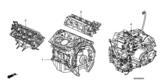 2012 Honda Pilot General, Front Cylinder Head Diagram for 10004-RN0-A11