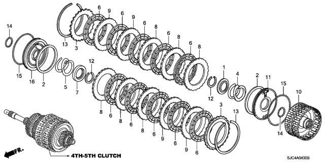 2007 Honda Ridgeline AT Clutch (4th-5th) Diagram
