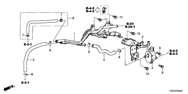 2015 Honda Civic Install Pipe - Tubing (2.4L) Diagram