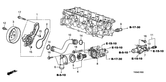 2009 Honda Fit Case, Thermostat Diagram for 19320-RB0-000