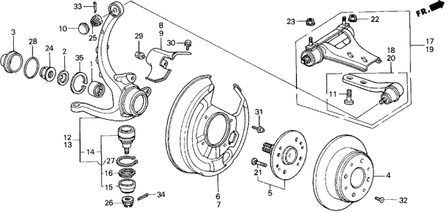 1988 Honda Prelude Joint, Front Ball (Lower) (Musashi) Diagram for 51220-S84-305