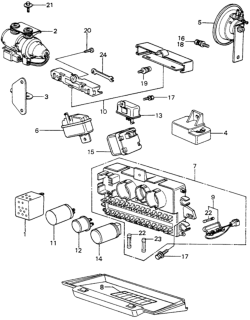 1981 Honda Civic Box Assembly, Main Fuse Diagram for 38250-SA0-033
