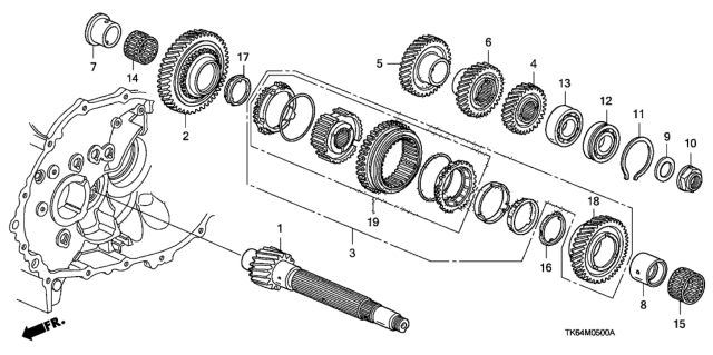 2010 Honda Fit Gear Set, Second Diagram for 23432-RP4-305