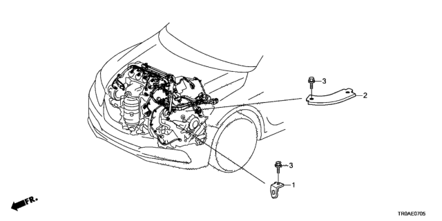 2013 Honda Civic Engine Wire Harness Stay (1.8L) Diagram