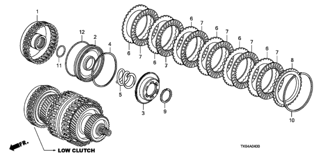 2012 Honda Fit Spring, Clutch Wave Diagram for 22536-RPC-003