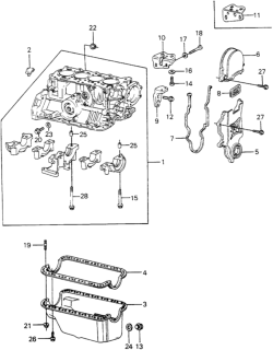 1983 Honda Civic Cylinder Block - Oil Pan Diagram