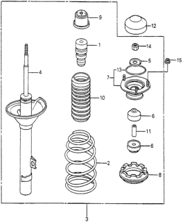 1982 Honda Accord Shock Absorber Assembly, Rear Diagram for 52610-SA6-672
