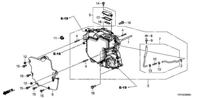 2019 Honda Clarity Fuel Cell Cover Comp, Terminal Diagram for 1B640-5WM-J00