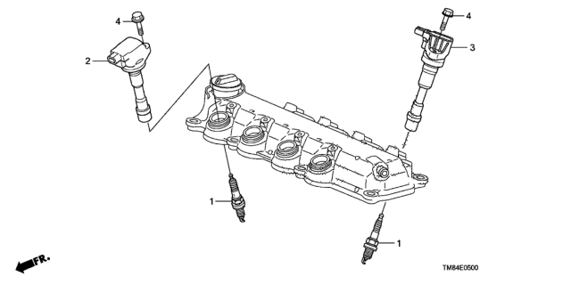 2010 Honda Insight Plug Top Coil - Spark Plug Diagram