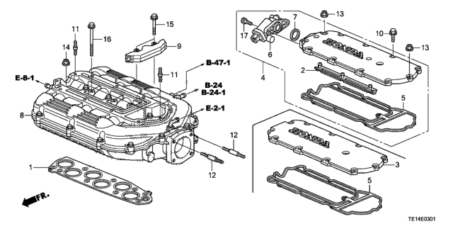 2012 Honda Accord Cover, In. Manifold (Upper) Diagram for 17140-R72-A01