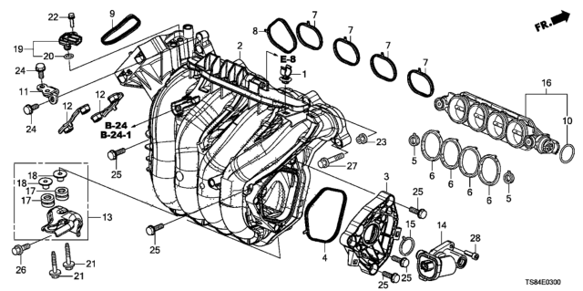 2012 Honda Civic Stay Assy., In. Manifold Diagram for 17132-RNA-A00