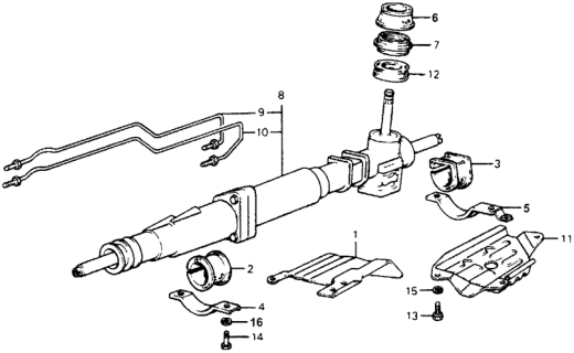 1978 Honda Accord Rack Assembly, Power Steering Diagram for 53605-689-672