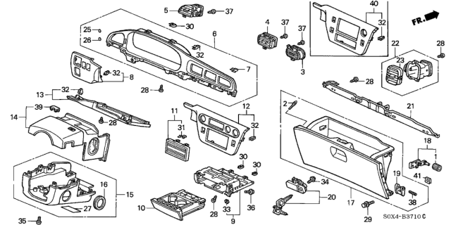 2001 Honda Odyssey Instrument Panel Garnish Diagram