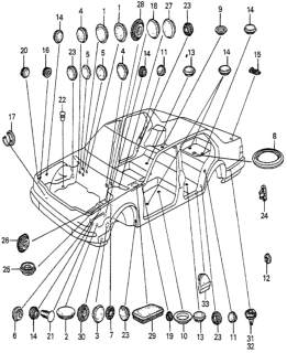 1985 Honda Accord Grommet - Plug Diagram