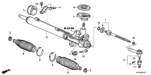 2014 Honda Ridgeline P.S. Gear Box Diagram