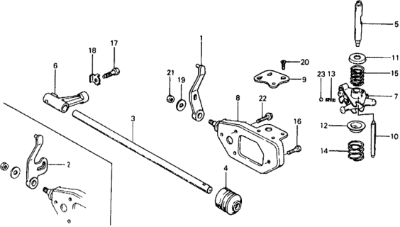 1979 Honda Civic MT Shift Arm Diagram