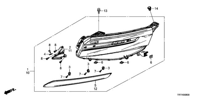 2021 Honda Clarity Fuel Cell W-Headlight Assembly-, Driver Side Diagram for 33150-TBV-A11