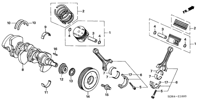 2006 Honda Accord Hybrid Crankshaft - Piston Diagram