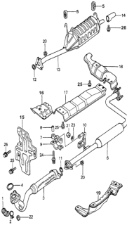 1980 Honda Accord Muffler, Exhuast Diagram for 18307-688-692