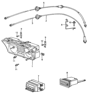 1981 Honda Civic Cable Assembly, Speedometer Diagram for 37230-693-671