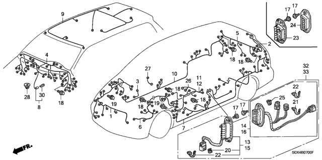 2001 Honda Odyssey Sub-Wire, Tailgate Diagram for 32119-S0X-A20
