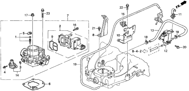 1997 Honda Del Sol Stay, Air Cleaner Diagram for 17202-P2E-A00
