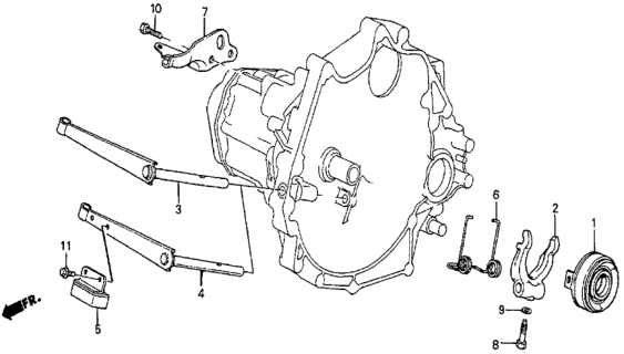 1987 Honda Prelude Damper, Release Arm (150G) Diagram for 22840-PG9-000