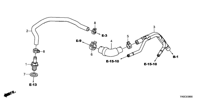 2015 Honda Civic Tube, Breather Diagram for 17152-R1B-A00