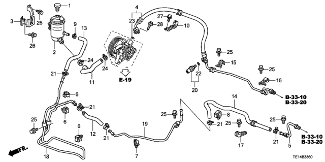 2012 Honda Accord Holder, Power Steering Hose Diagram for 53737-TA0-A00
