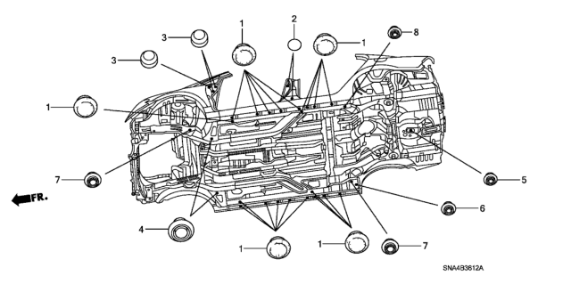 2007 Honda Civic Grommet (Lower) Diagram