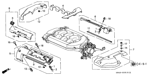 1999 Honda Accord Intake Manifold Cover Diagram