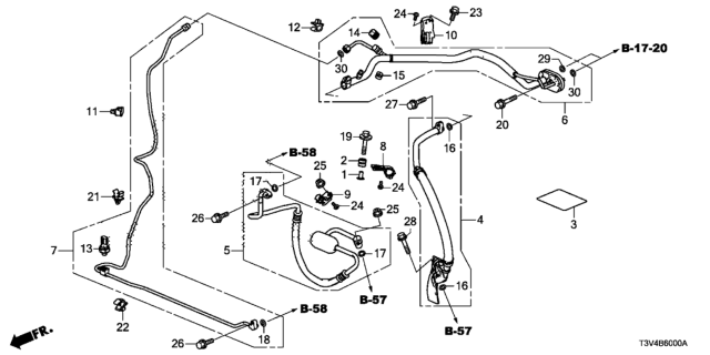 2014 Honda Accord A/C Hoses - Pipes Diagram