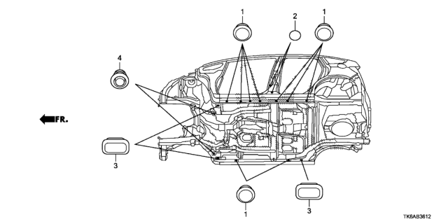 2013 Honda Fit Grommet (Lower) Diagram
