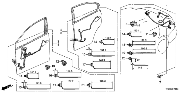 2013 Honda Civic Wire Harness, RR. Diagram for 32108-TR2-A01