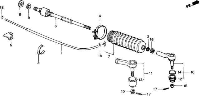 1989 Honda Accord Dust Seal, Tie Rod Diagram for 53534-SE0-A52