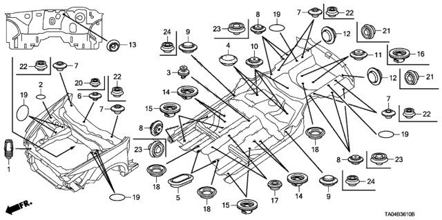 2009 Honda Accord Grommet (Front) Diagram