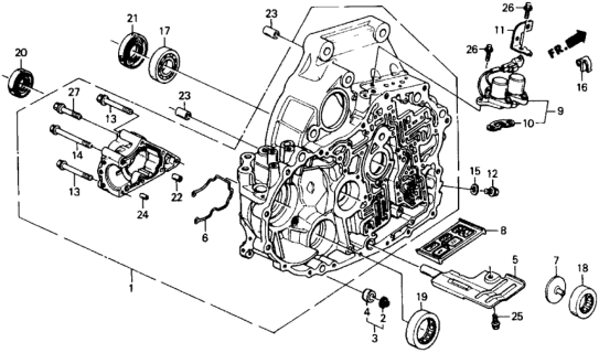 1990 Honda Civic Case Set, Torque Converter Diagram for 21010-PS5-900