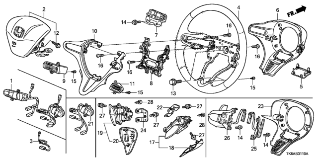 2013 Honda Fit Damper, Steering Diagram for 78520-TF0-N81