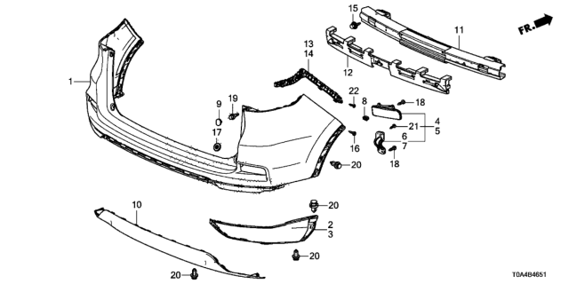2015 Honda CR-V Rear Bumper Diagram