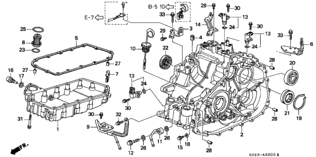 2000 Honda Civic Case, Transmission Diagram for 21210-P4V-A01