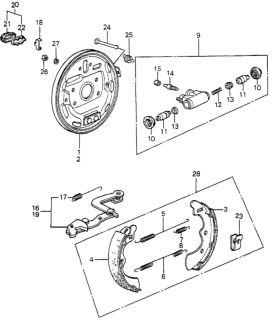 1980 Honda Prelude Shoe Kit, Brake Diagram for 064B3-SA0-670
