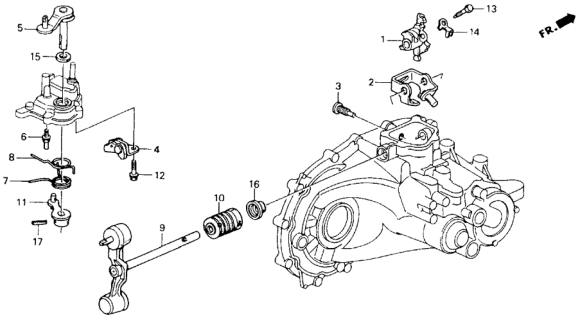 1990 Honda Accord Lever, Select Diagram for 24460-PX5-000