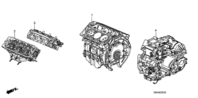 2008 Honda Pilot General Assembly, Front Cylinder Head Diagram for 10004-PVJ-A02