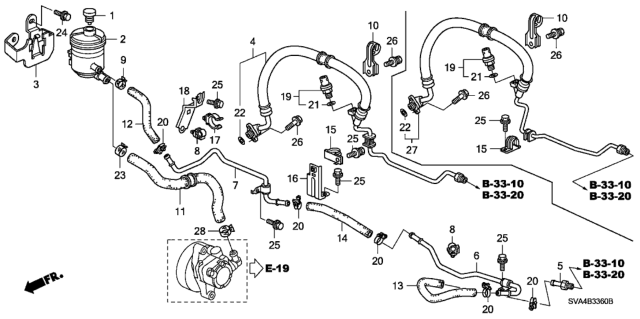 2006 Honda Civic Stay, Pipe Holder Diagram for 53737-SNA-A01