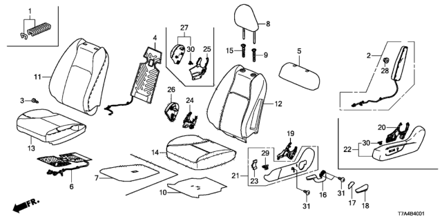 2020 Honda HR-V Pad, Left Front Seat Cushion Diagram for 81537-T7W-A71