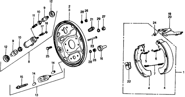 1977 Honda Civic Cylinder Assembly, Rear Wheel Diagram for 43300-663-003