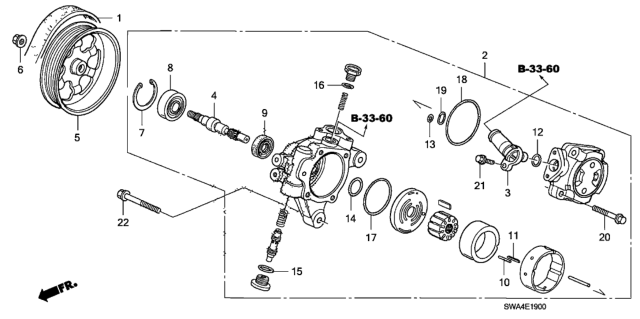 2007 Honda CR-V Pump Sub-Assembly, Power Steering Diagram for 56110-RTA-013