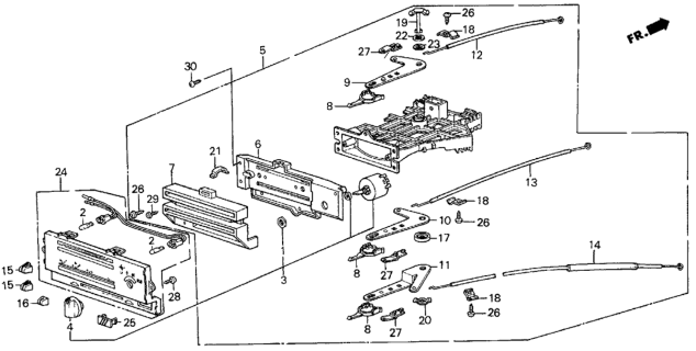 1987 Honda Civic Spring B, Heater Control Diagram for 90657-SB3-000