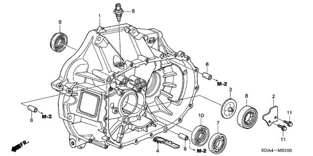 2003 Honda Accord MT Clutch Case (L4) Diagram